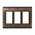 Amerock Candler 3 Rocker Oil Rubbed Bronze Wall Plate 1906992